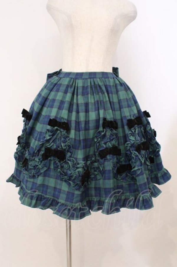 画像1: Chalmiere / タータンチェックスカート M グリーン O-26-02-23-014-0-SK-YM-OS (1)