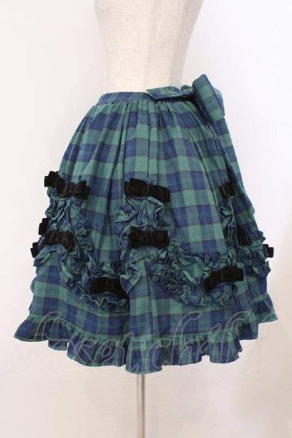 画像3: Chalmiere / タータンチェックスカート M グリーン O-26-02-23-014-0-SK-YM-OS (3)