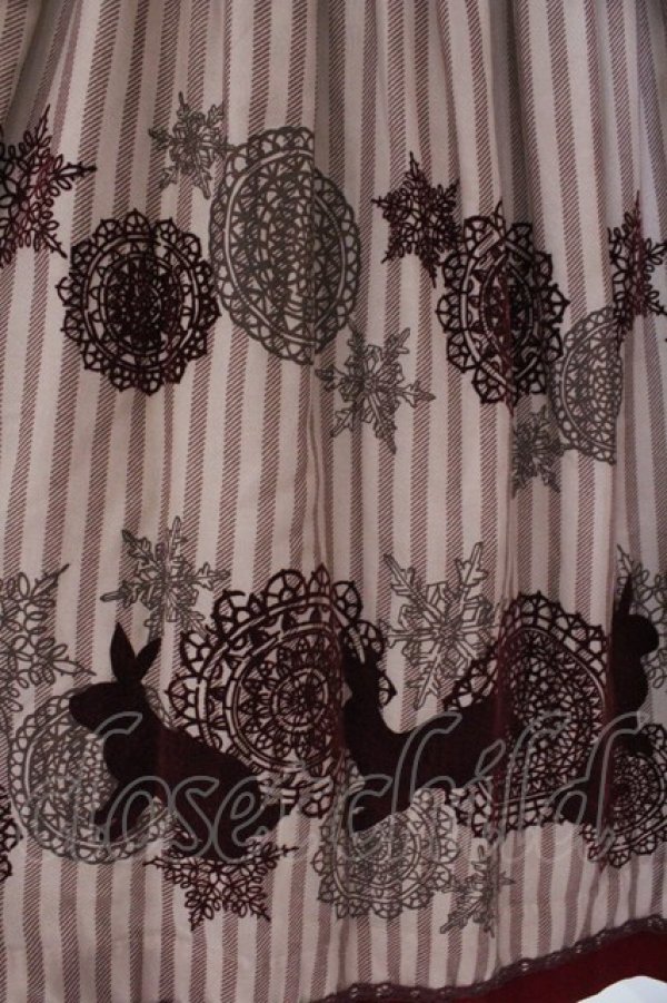 画像3: Jane Marple / ウィンターラビットワンピース M ブラウン×ボルドー O-26-02-23-017-JM-OP-OW-OS (3)