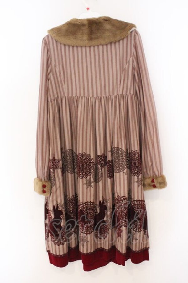 画像4: Jane Marple / ウィンターラビットワンピース M ブラウン×ボルドー O-26-02-23-017-JM-OP-OW-OS (4)