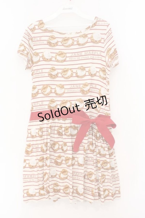 画像1: Jane Marple / Choux a la cremeのワンピース M アイボリー×ワイン O-26-02-23-018-JM-OP-OW-OS (1)