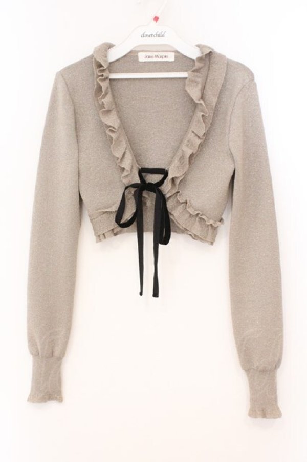 画像1: Jane Marple / ラメニットのボレロ M ゴールド O-26-02-23-021-JM-TO-OW-OS (1)