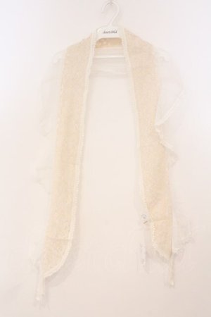 画像: axes femme / レース×ドットチュールストール  アイボリー O-26-02-24-031-AX-ZA-IG-OS