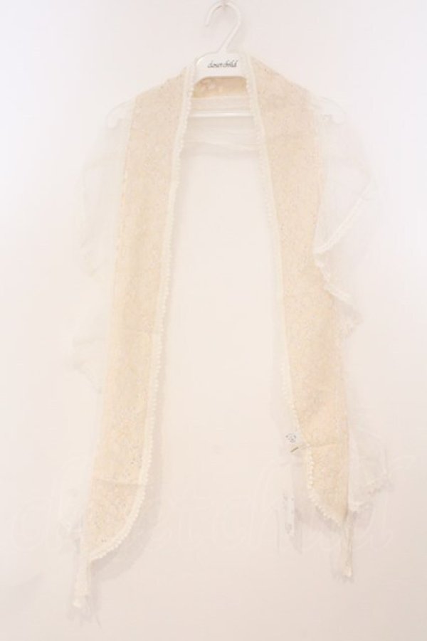 画像1: axes femme / レース×ドットチュールストール  アイボリー O-26-02-24-031-AX-ZA-IG-OS (1)