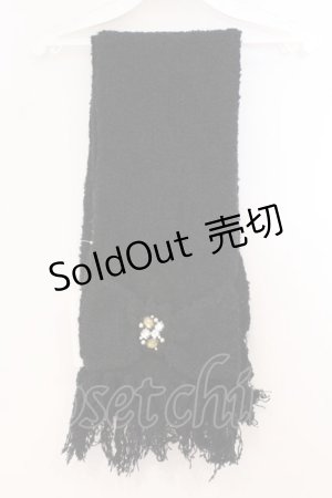 画像: axes femme / ビジューリボンマフラー  クロ O-26-02-24-033-AX-ZA-IG-OS