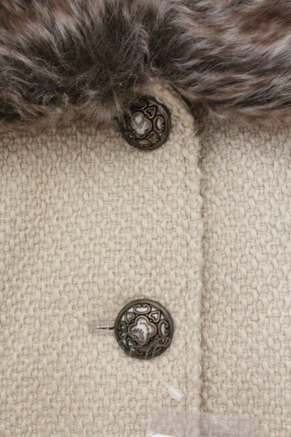 画像2: axes femme / ファー付きロービングコート M アイボリー O-26-02-24-037-AX-CO-IG-OS (2)