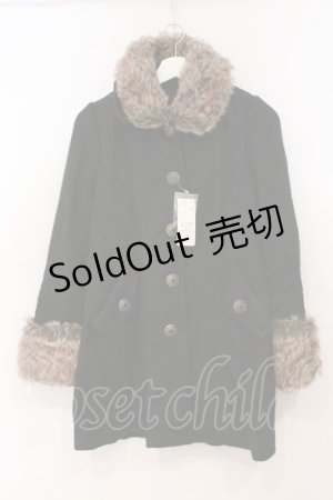 画像: axes femme / ファー付きロービングコート M クロ O-26-02-24-038-AX-CO-IG-OS