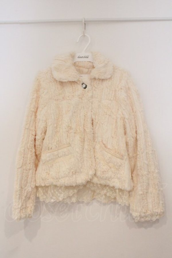 画像1: axes femme / フェイクファーボレロ  アイボリー O-26-02-24-040-AX-JA-IG-OS (1)