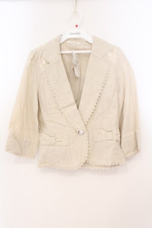 画像1: axes femme / リネンジャケット M・ 生成り O-26-02-24-042-AX-JA-IG-OS (1)