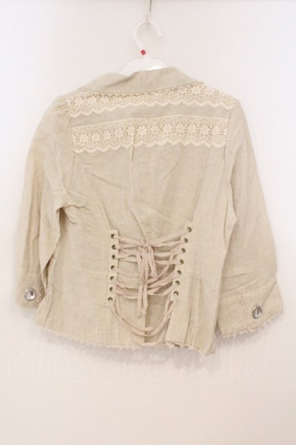 画像2: axes femme / リネンジャケット M・ 生成り O-26-02-24-042-AX-JA-IG-OS (2)