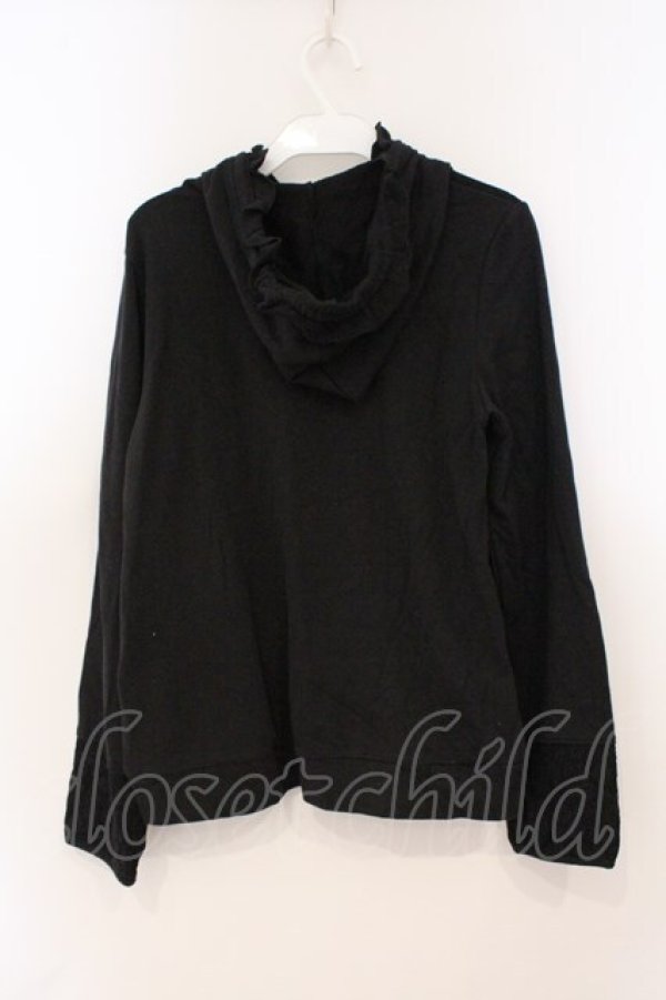 画像2: axes femme / レース配色ジップパーカー M クロ O-26-02-24-043-AX-TO-IG-OS (2)