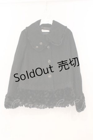 画像: axes femme / ビッグカラーショートコート  ブラック O-26-02-24-044-AX-CO-IG-OS