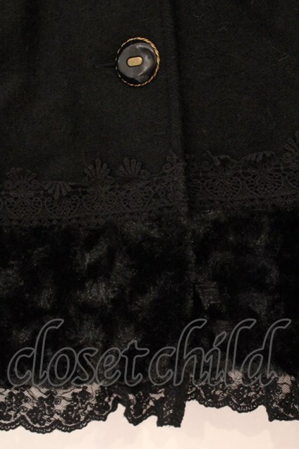 画像2: axes femme / ビッグカラーショートコート  ブラック O-26-02-24-044-AX-CO-IG-OS (2)