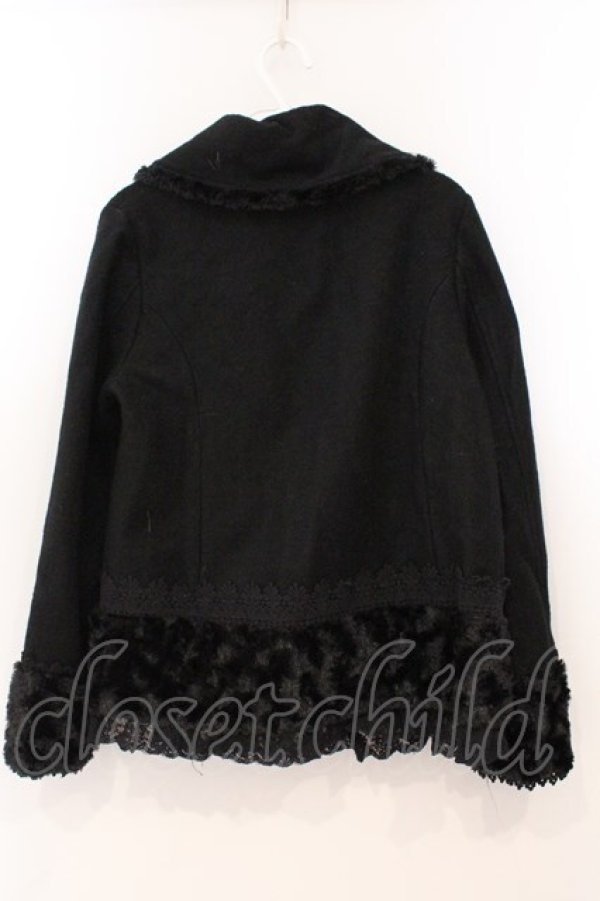 画像3: axes femme / ビッグカラーショートコート  ブラック O-26-02-24-044-AX-CO-IG-OS (3)