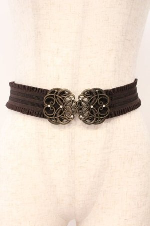画像: axes femme / モチーフ使いゴムベルト  ブラウン O-26-02-24-045-AX-ZA-IG-OS