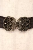 画像2: axes femme / モチーフ使いゴムベルト  ブラウン O-26-02-24-045-AX-ZA-IG-OS (2)