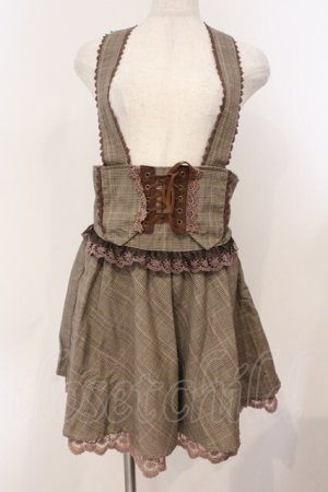 画像: axes femme / コルセット風サスペンダースカート M ブラウン O-26-02-24-046-AX-SK-IG-OS