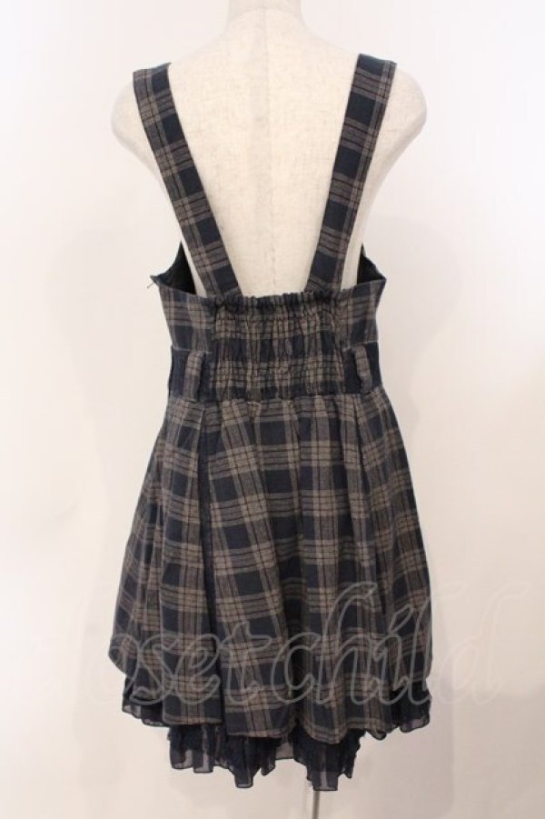 画像3: axes femme / ローズレース配色吊りスカート M クロ×ネイビー O-26-02-24-047-AX-SK-IG-OS (3)