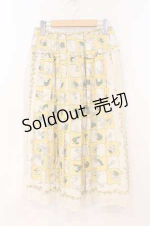 画像: Jane Marple Dans Le Salon / Winter leafエアリースカート M イエロー系 O-26-02-24-005-JM-SK-OW-OS