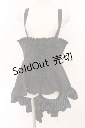 画像: MARBLE / レースアップオーバースカート  ブラック O-26-02-24-052-GO-SK-OW-OS