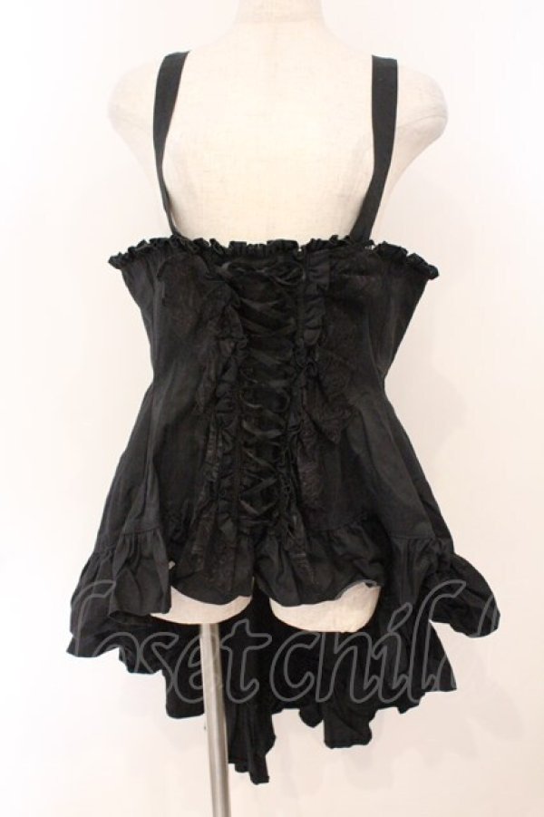 画像1: MARBLE / レースアップオーバースカート  ブラック O-26-02-24-052-GO-SK-OW-OS (1)