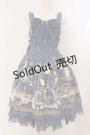 画像: Angelic Pretty / メルカトル骨董品店ロングジャンパースカート  ネイビー O-26-02-24-053-AP-OP-OW-OS