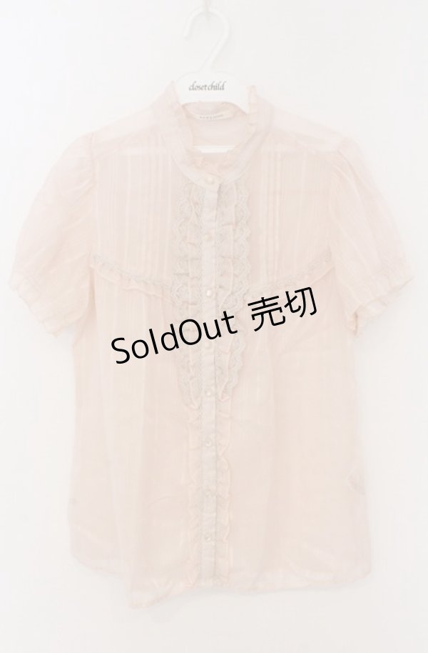 画像1: axes femme / ボウタイ付フィルムドビーブラウス L ピンク O-26-02-24-1026-AX-BL-IG-OS (1)