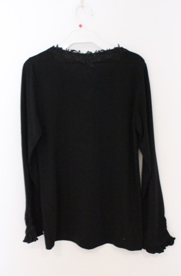 画像3: axes femme / モチーフレースインナー F クロ O-26-02-24-1027-AX-TO-IG-OS (3)