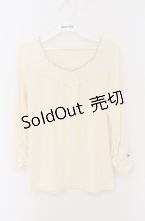 画像: axes femme / 薔薇ボタン配色カットソー M アイボリー O-26-02-24-1028-AX-TO-IG-OS