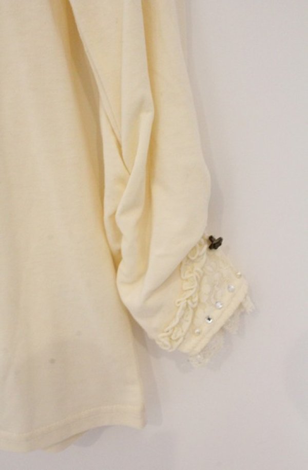 画像3: axes femme / 薔薇ボタン配色カットソー M アイボリー O-26-02-24-1028-AX-TO-IG-OS (3)