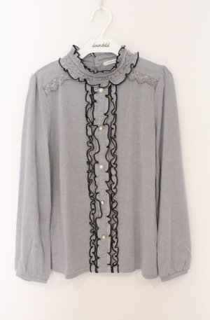 画像: axes femme / ブラウス風プルオーバー M グレー O-26-02-24-1029-AX-TO-IG-OS