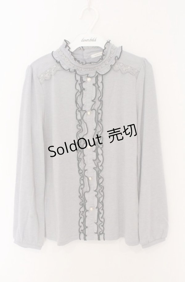 画像1: axes femme / ブラウス風プルオーバー M グレー O-26-02-24-1029-AX-TO-IG-OS (1)