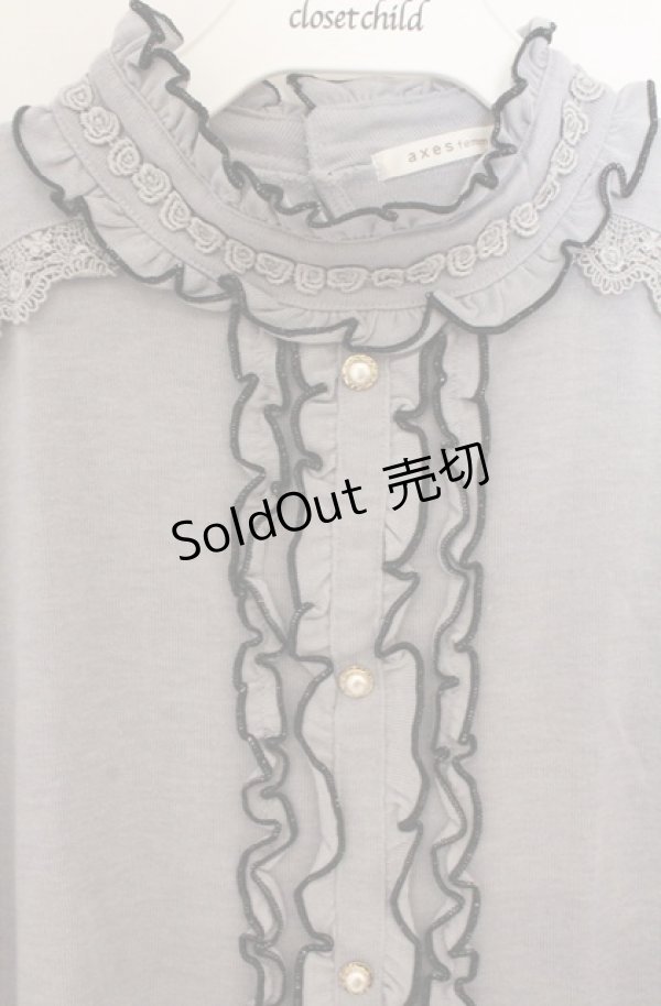 画像2: axes femme / ブラウス風プルオーバー M グレー O-26-02-24-1029-AX-TO-IG-OS (2)