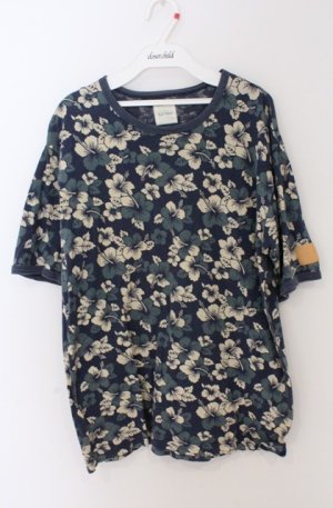 画像: Karl Helmut / ハイビスカス柄Tシャツ L ネイビー O-26-02-24-1032-EL-TO-IG-OS