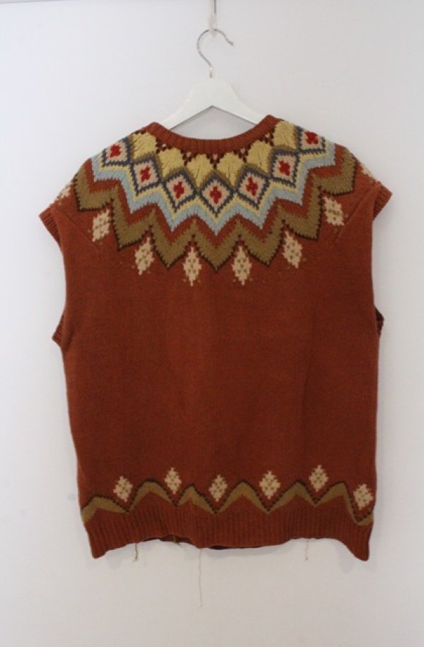 画像3: MEN'S KANEKO ISAO / ニットベスト  ブラウン O-26-02-24-1036-EL-TO-IG-OS (3)