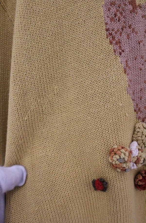 画像2: MEN'S KANEKO ISAO / モチーフ付きくまニット  イエロー O-26-02-24-1040-EL-TO-IG-OS (2)