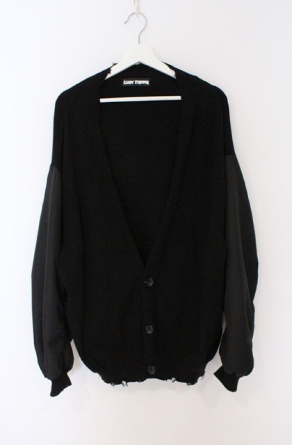 画像1: Candy Stripper / 秋元梢コラボ MA-1 SLEEVE KNIT CARDIGAN カーディガン 2 ブラック O-26-02-24-1042-PU-TO-YM-OS (1)