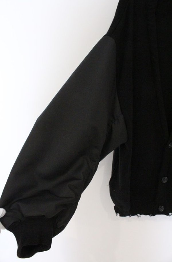 画像2: Candy Stripper / 秋元梢コラボ MA-1 SLEEVE KNIT CARDIGAN カーディガン 2 ブラック O-26-02-24-1042-PU-TO-YM-OS (2)