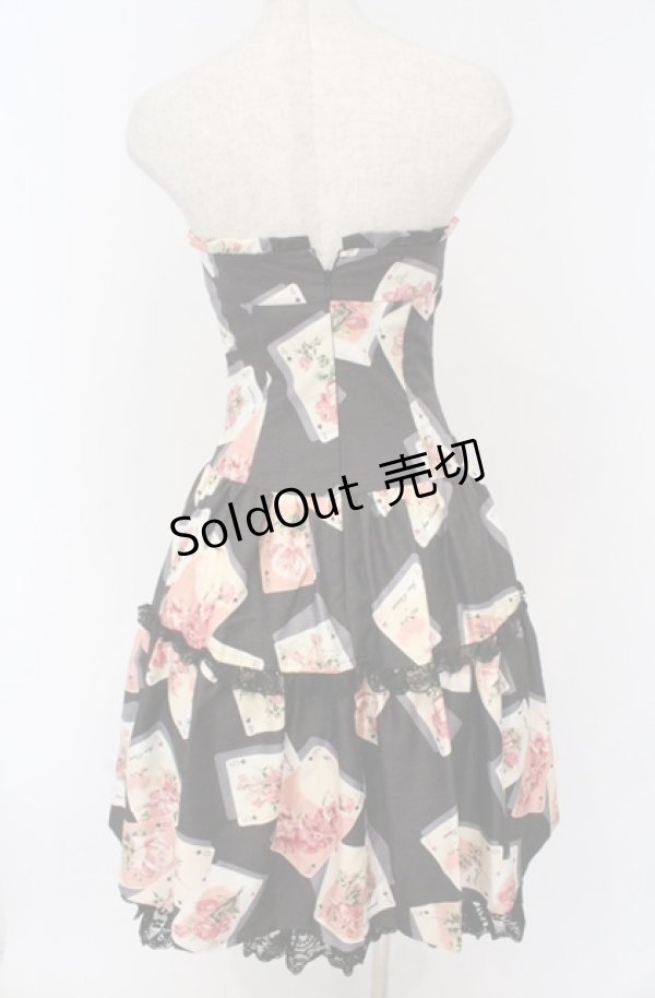 画像3: JESUS DIAMANTE / アントワーヌベアワンピ 38 トランプ薔薇柄黒 O-26-02-24-1044-JE-OP-OW-OS (3)