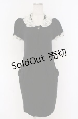 画像: JESUS DIAMANTE / 丸襟ニットワンピース 40 クロ O-26-02-24-1047-JE-TO-OW-OS