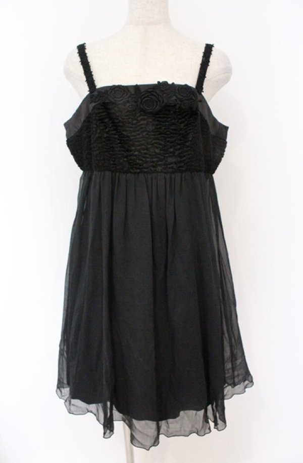 画像1: JESUS DIAMANTE / ファー切り替えワンピース 40 クロ O-26-02-24-1048-JE-OP-OW-OS (1)