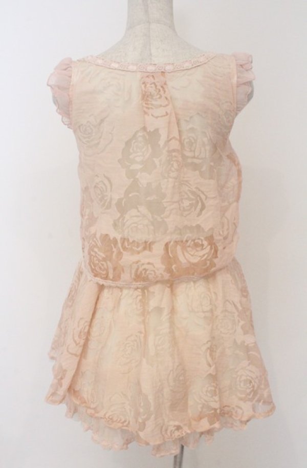 画像5: LIZ LISA / ローズジャガード重ね風ワンピース 0 ピンクｘシロ O-26-02-24-1053-LO-OP-YM-OS (5)