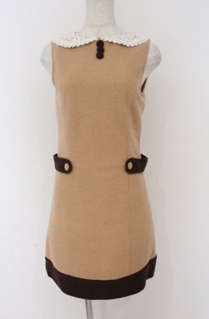 画像: LIZ LISA / ノースリーブウールレース襟ワンピース F ライトブラウン O-26-02-24-1054-LO-OP-YM-OS