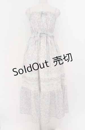 画像: LIZ LISA / レースはわせ総柄マキシワンピース 0 サックスｘラベンダーｘピンク O-26-02-24-1055-LO-OP-YM-OS