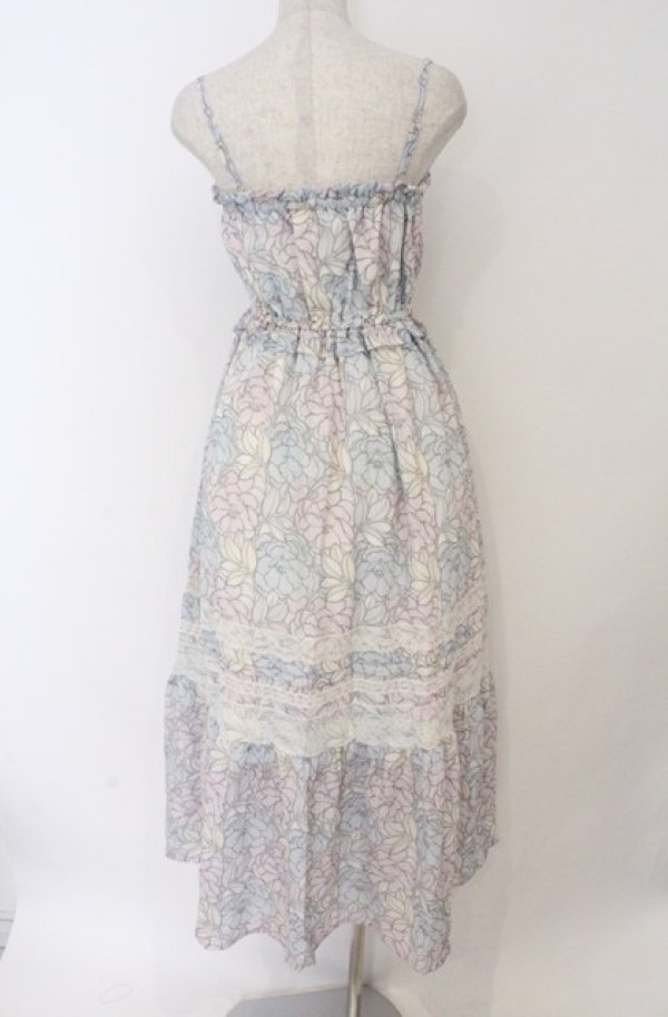 画像5: LIZ LISA / レースはわせ総柄マキシワンピース 0 サックスｘラベンダーｘピンク O-26-02-24-1055-LO-OP-YM-OS (5)