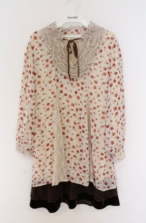 画像: axes femme / 花柄シフォンワンピース M キナリ O-26-02-24-1006-AX-OP-OW-OS