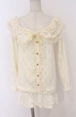 画像: LIZ LISA / 鍵編みニットトップス 0 アイボリー O-26-02-24-1057-LO-TO-YM-OS