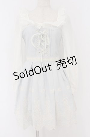 画像: LIZ LISA / レース装飾切り替えワンピース O サックスｘシロ O-26-02-24-1059-LO-OP-YM-OS
