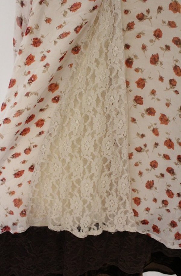 画像3: axes femme / 花柄シフォンワンピース M キナリ O-26-02-24-1006-AX-OP-OW-OS (3)