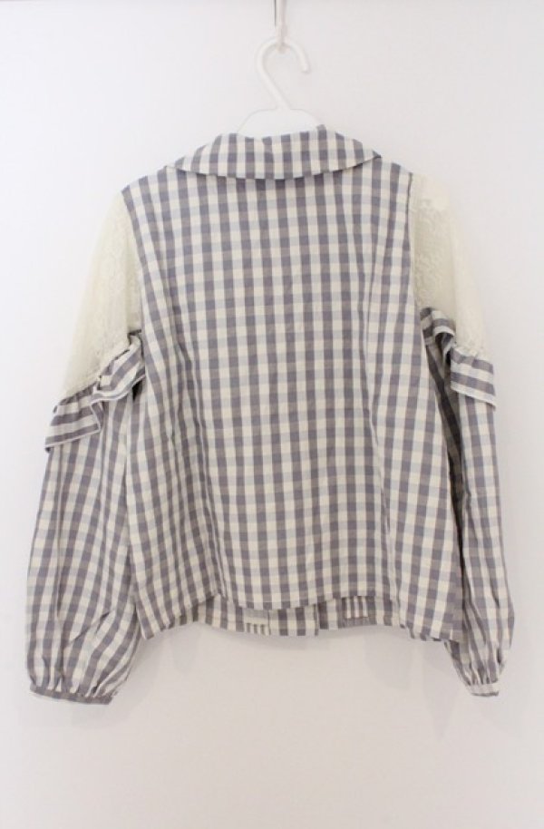 画像4: LIZ LISA / レースショルダーチェックシャツ 0 ライトグレー O-26-02-24-1060-LO-BL-YM-OS (4)
